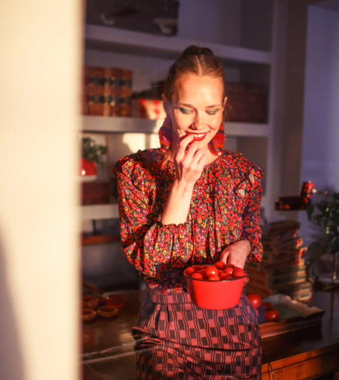 Spódnica mini Aubergine & Black Squares