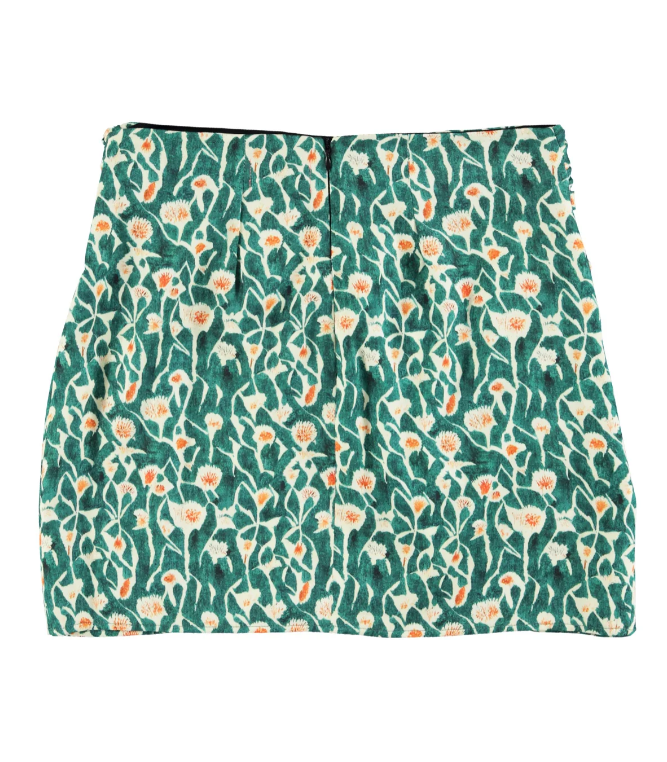 Spódnica mini Green with Flowers