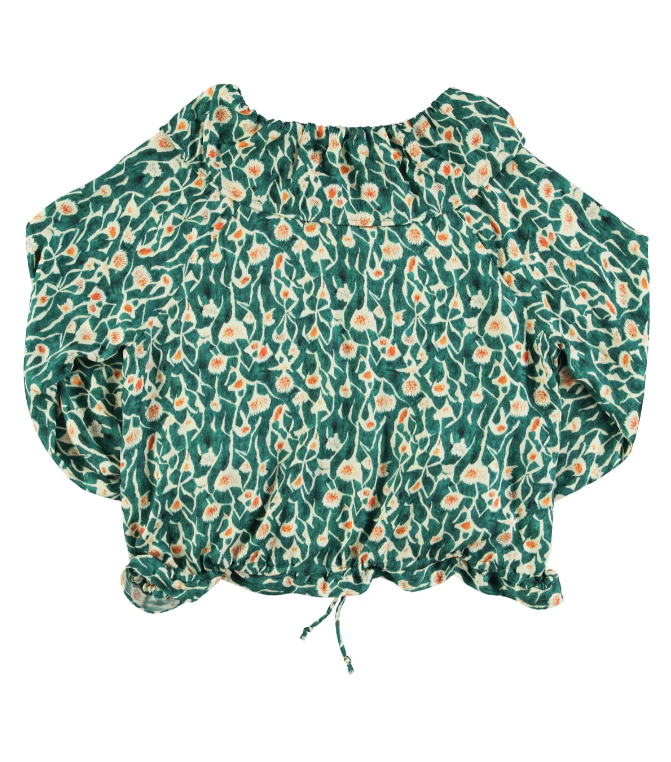 Bluzka koszulowa Green with Flowers