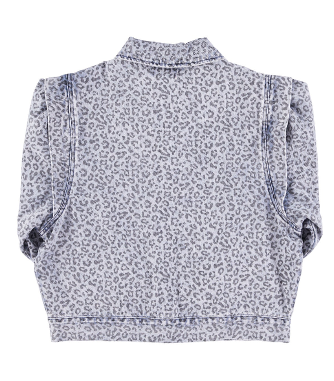 Kurtka Washed Blue Denim Animal Print