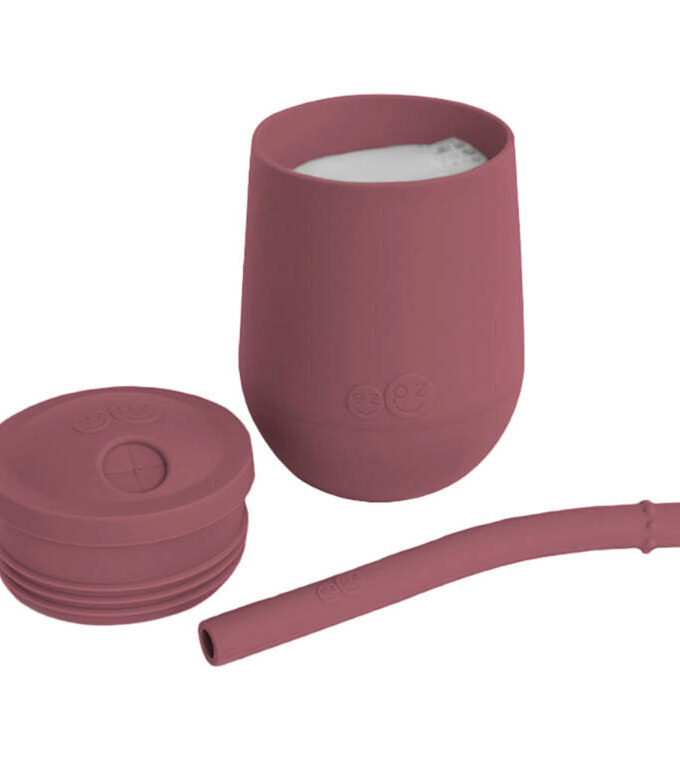 Silikonowy Kubek ze słomką Mini Cup mauve