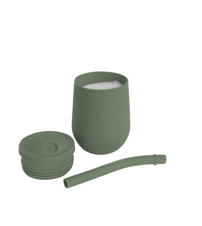 Silikonowy Kubek ze słomką Mini Cup oliwkowy