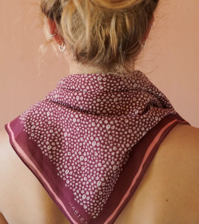 Chusta Bandana Autumn Leaf Burgundy