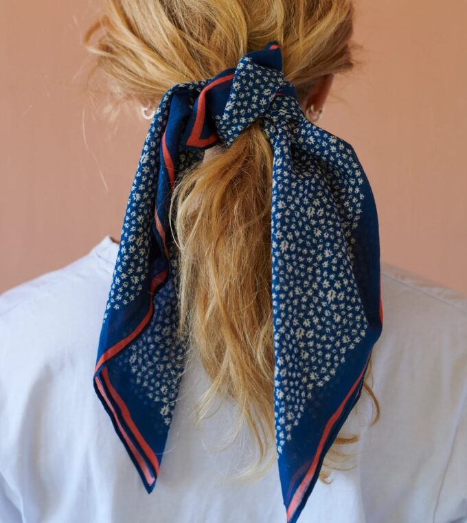 Chusta Bandana Autumn Leaf Indigo