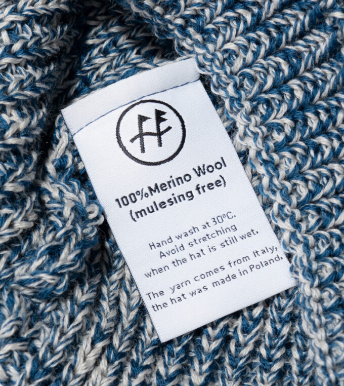 Czapka Beanie melanż beż/morski