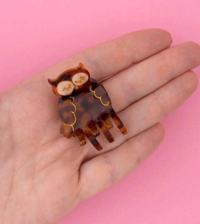 Mini klamra do włosów Sowa