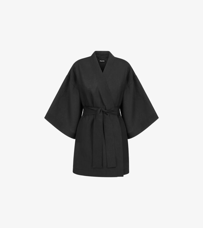 slou-plantule-kimono-lniane-krotkie-czarne