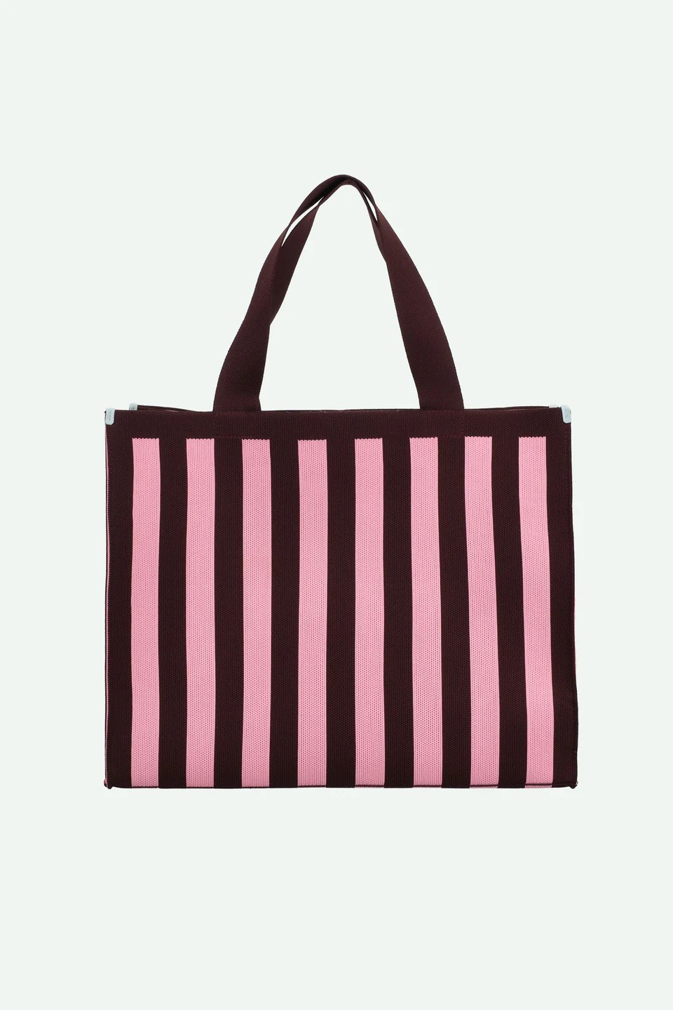 slou-sticky-sis-club-torba-shopper-knitted-stripes-chocolate-bubblegum