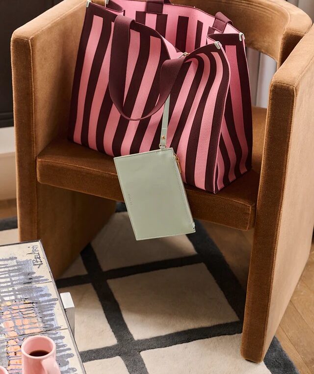 Torba Shopper knitted Chocolate + Bubblegum