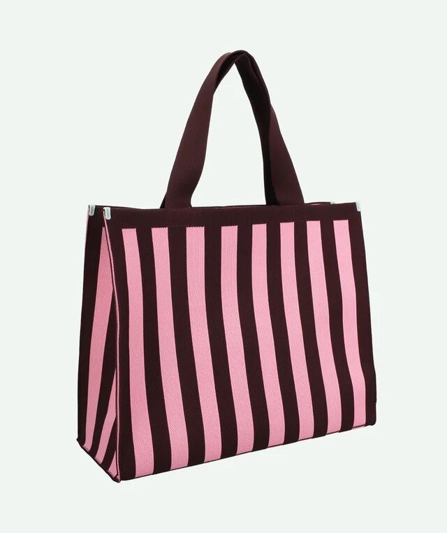 Torba Shopper knitted Chocolate + Bubblegum