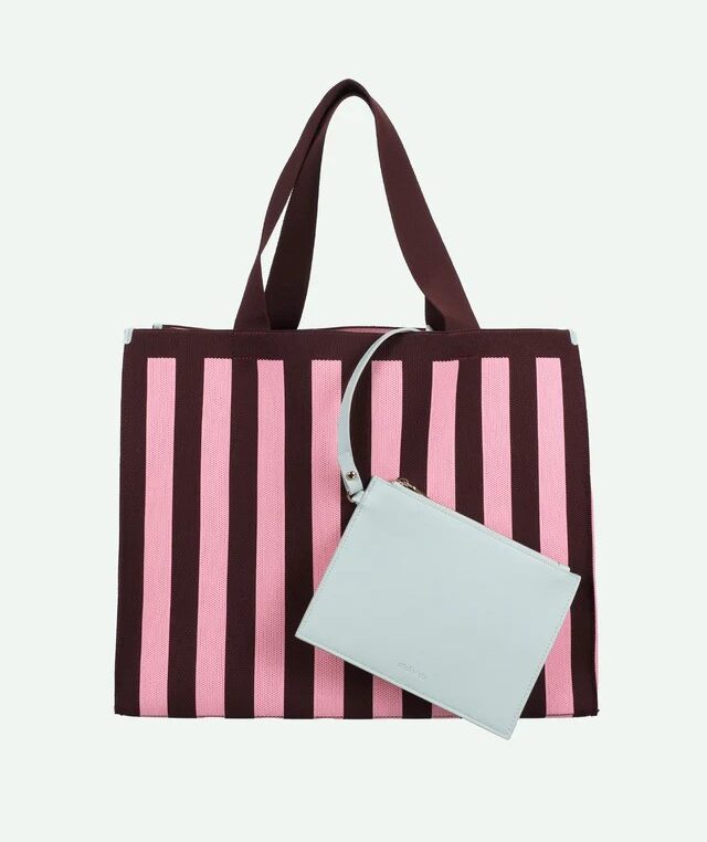 Torba Shopper knitted Chocolate + Bubblegum