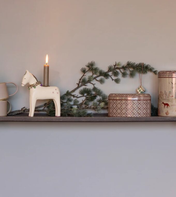 Świecznik drewniany koń