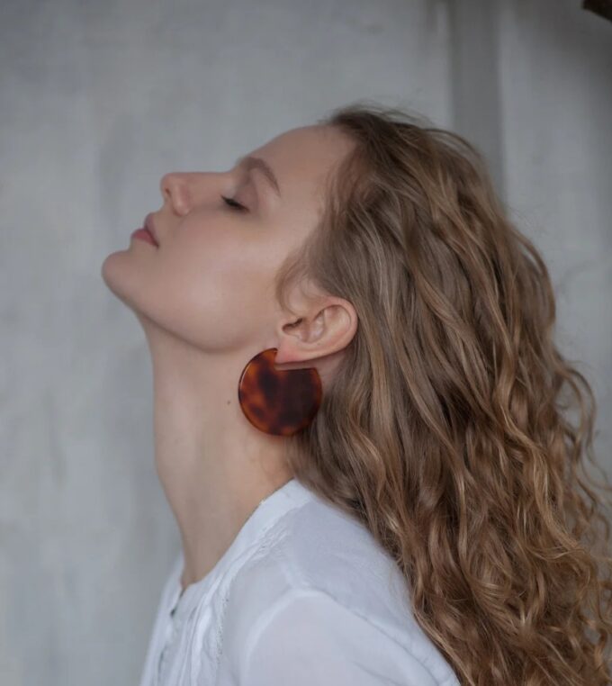 Kolczyki Large Peony Aquamarine