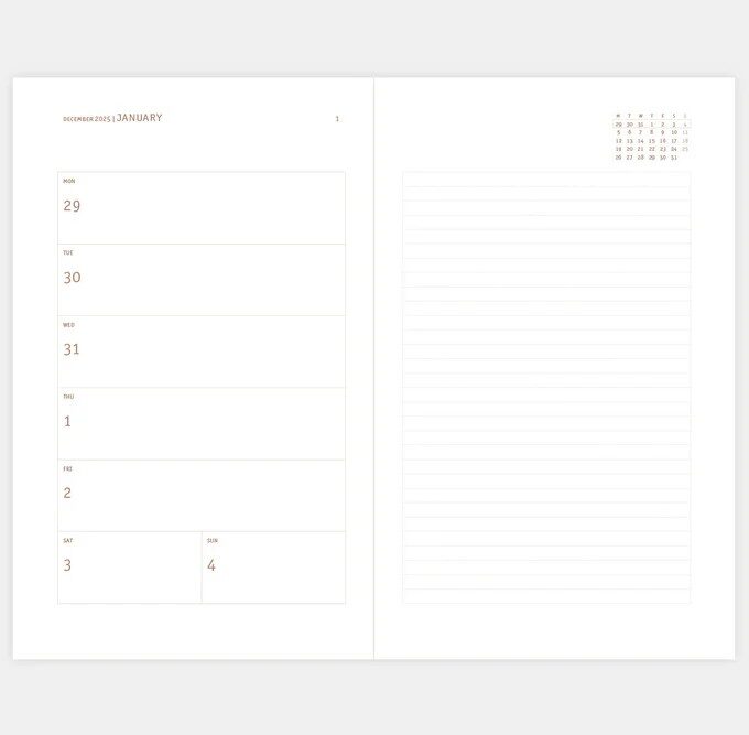 Kalendarz Copper 2026 grafitowy