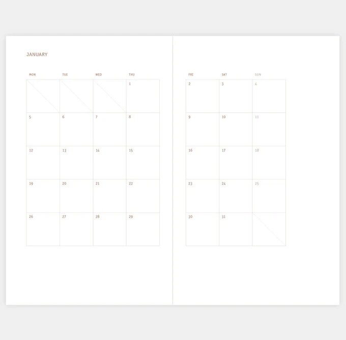 Kalendarz Copper 2026 grafitowy