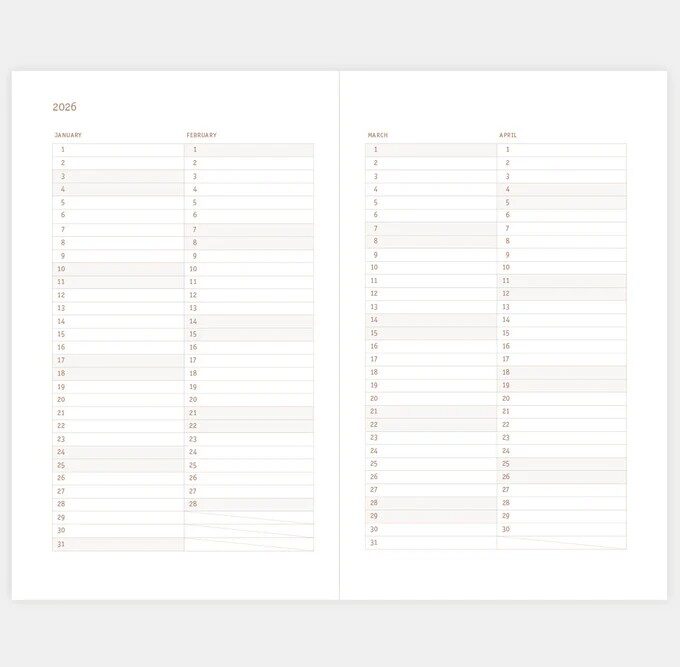 Kalendarz Copper 2026 grafitowy