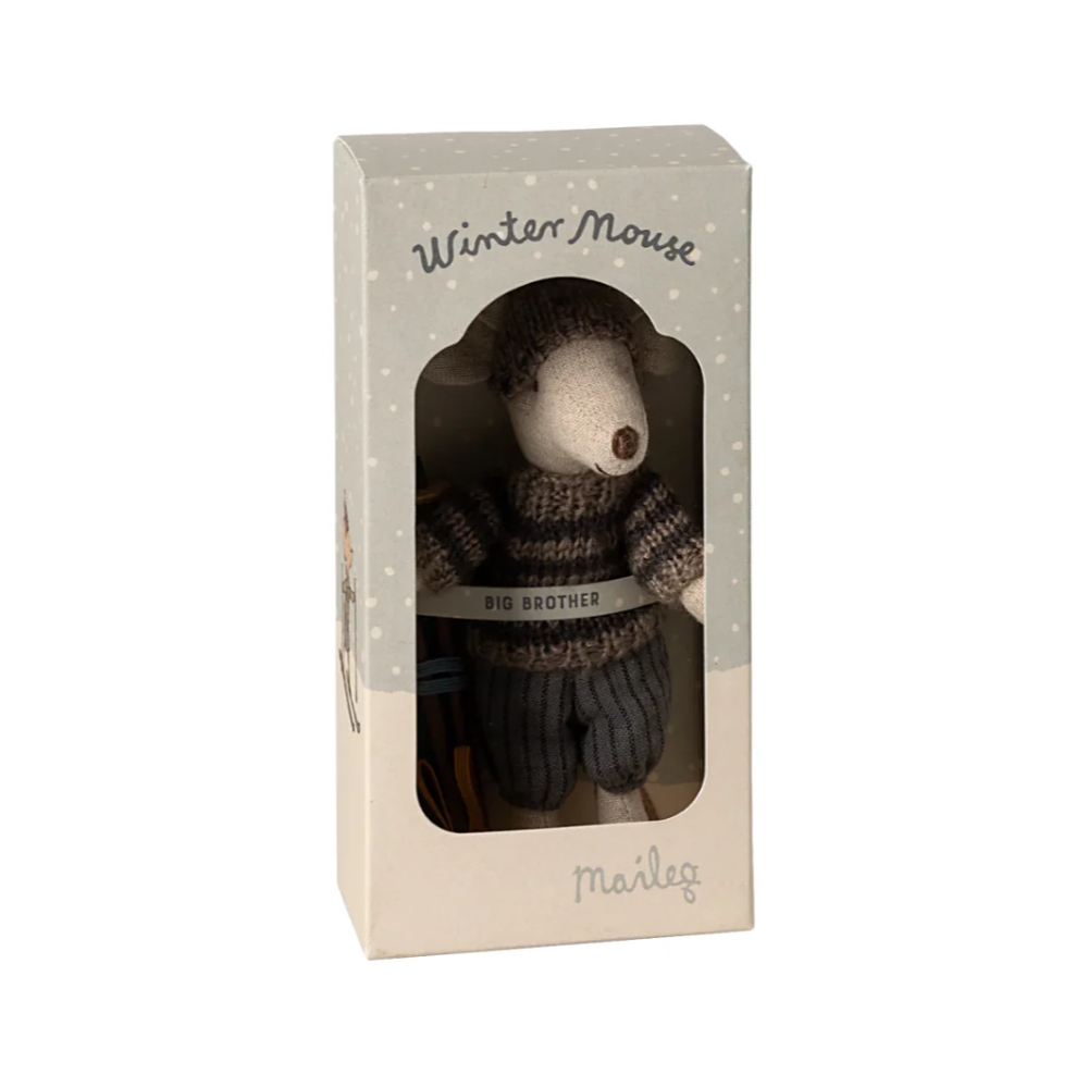 slou-maileg-myszka-narciarz-big-brother-grey