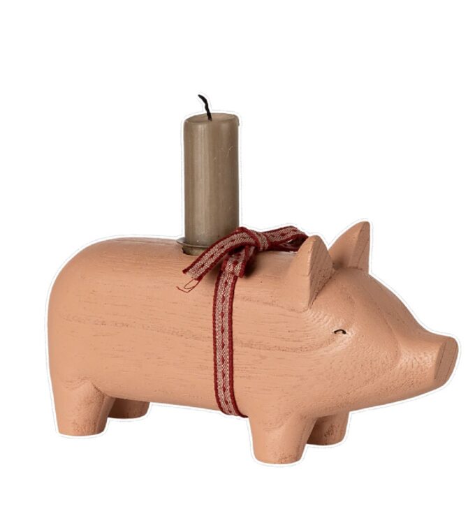 slou-maileg-swiecznik-drewniany-swinka-rose-medium