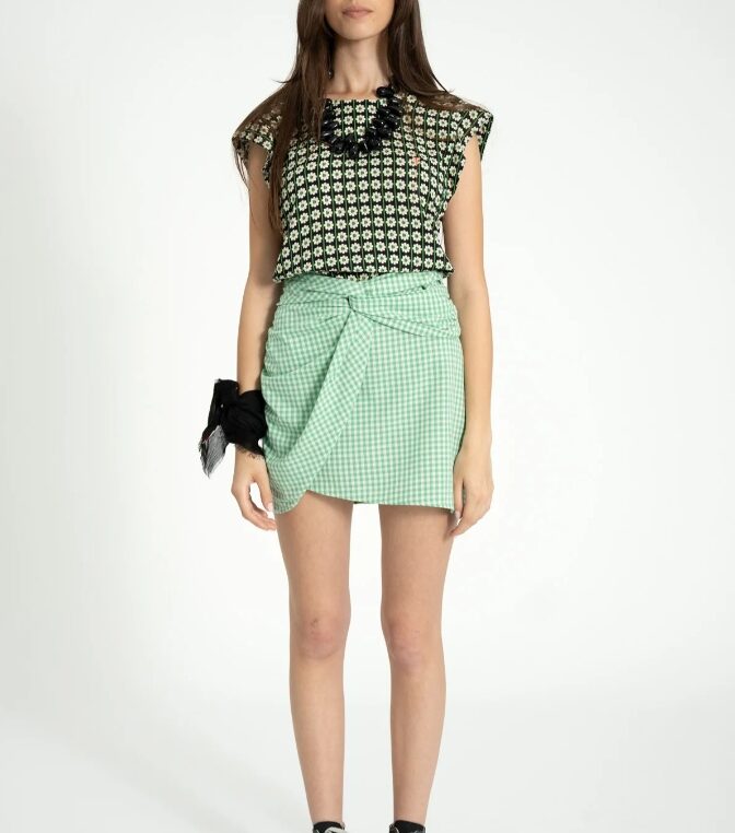 Bluzka Black/Ecru Flowers