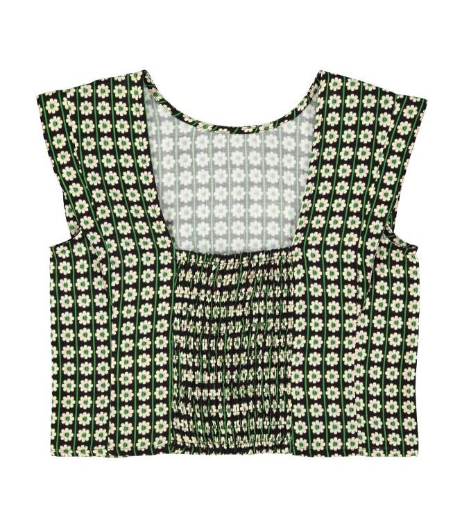 Bluzka Black/Ecru Flowers