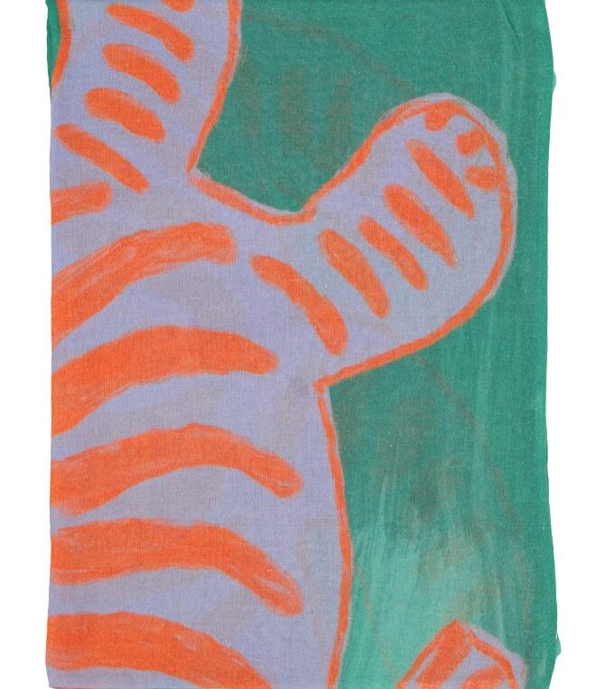 Szalik Multicolor z motywem pomarańczowego tygrysa