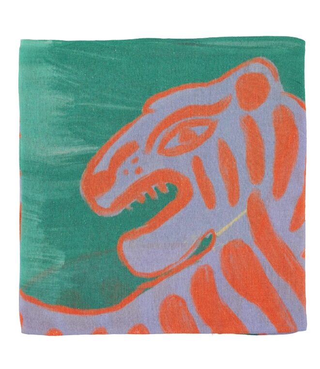 Szalik Multicolor z motywem pomarańczowego tygrysa