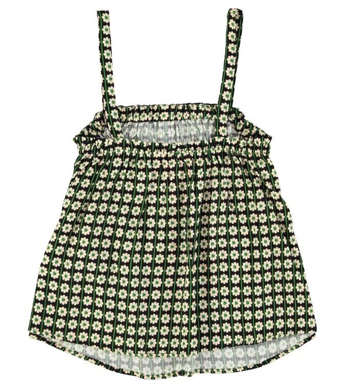 Top na ramiączkach Black/Ecru Flowers