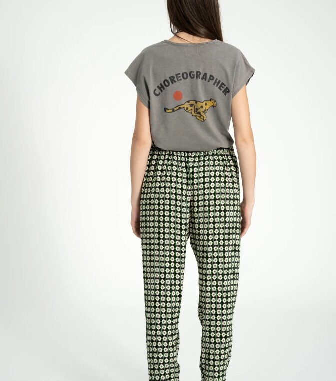 Spodnie Black/Ecru Flowers