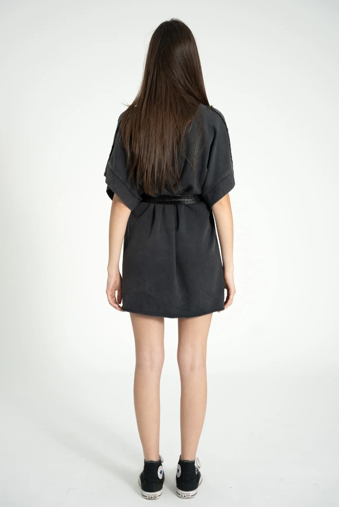 Sukienka T-shirtowa Washed Black Dance Society Print - obrazek 4