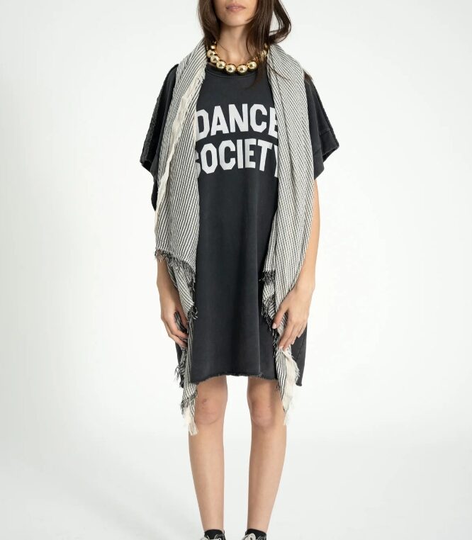 Sukienka T-shirtowa Washed Black Dance Society Print